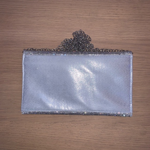 Embellished Envelope Clutch with Chain | Silver - Picture 5 of 6